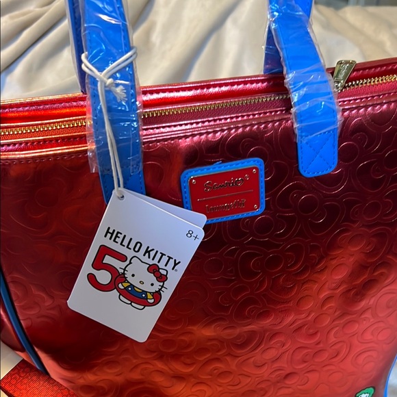 Loungefly Hello Kitty 50th Anniversary Metallic Tote Bag with coin purse - Picture 8 of 10